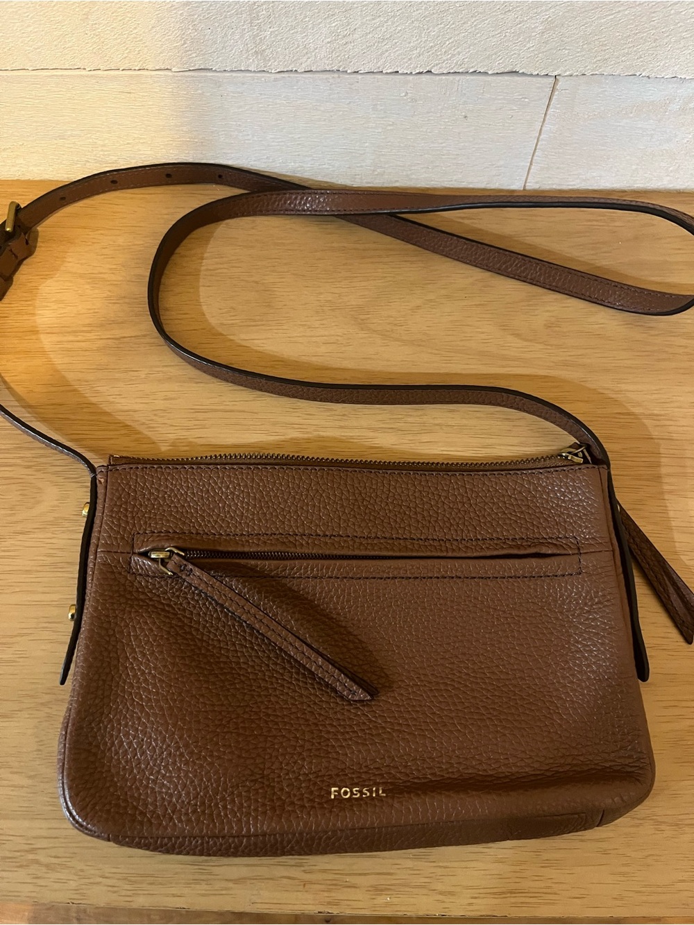 Fossil Brown Leather Crossbody Bag